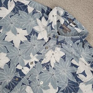 Eddie Bauer Mens XL Classic Fit Short Sleeve Button Baja Shirt‎ Cobalt